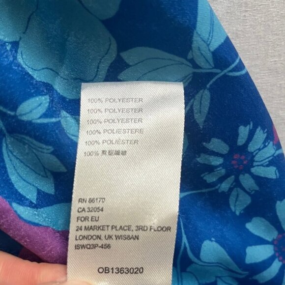 Free People Far Out Cami Tunic Top Blue Floral Beach Festival Boho Sz M - Picture 12 of 13